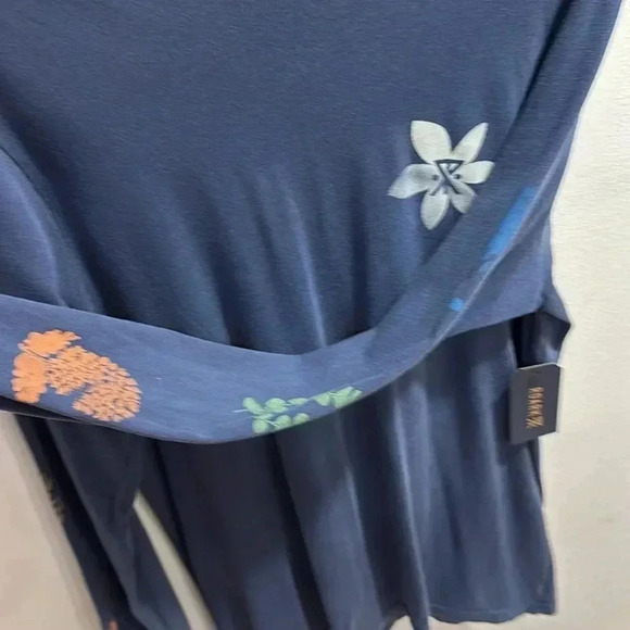 Roark Xerox Floral Long Sleeve Premium Tee - Blue - Size Small - Picture 3 of 5